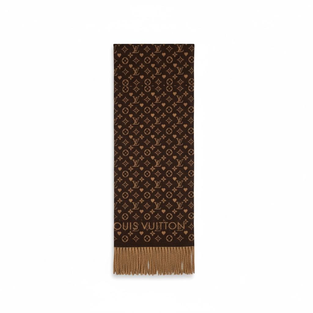 👜 Louis Vuitton Monogram Double-Face Scarf – Brown Elegance