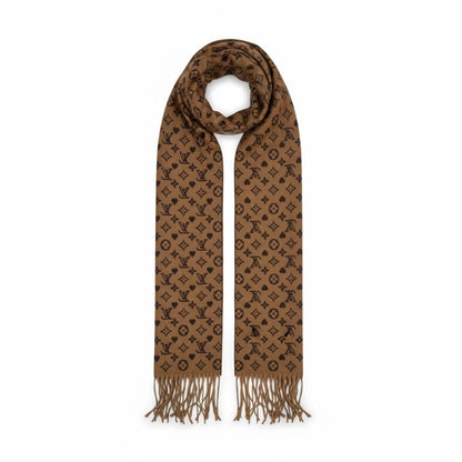 👜 Louis Vuitton Monogram Double-Face Scarf – Brown Elegance