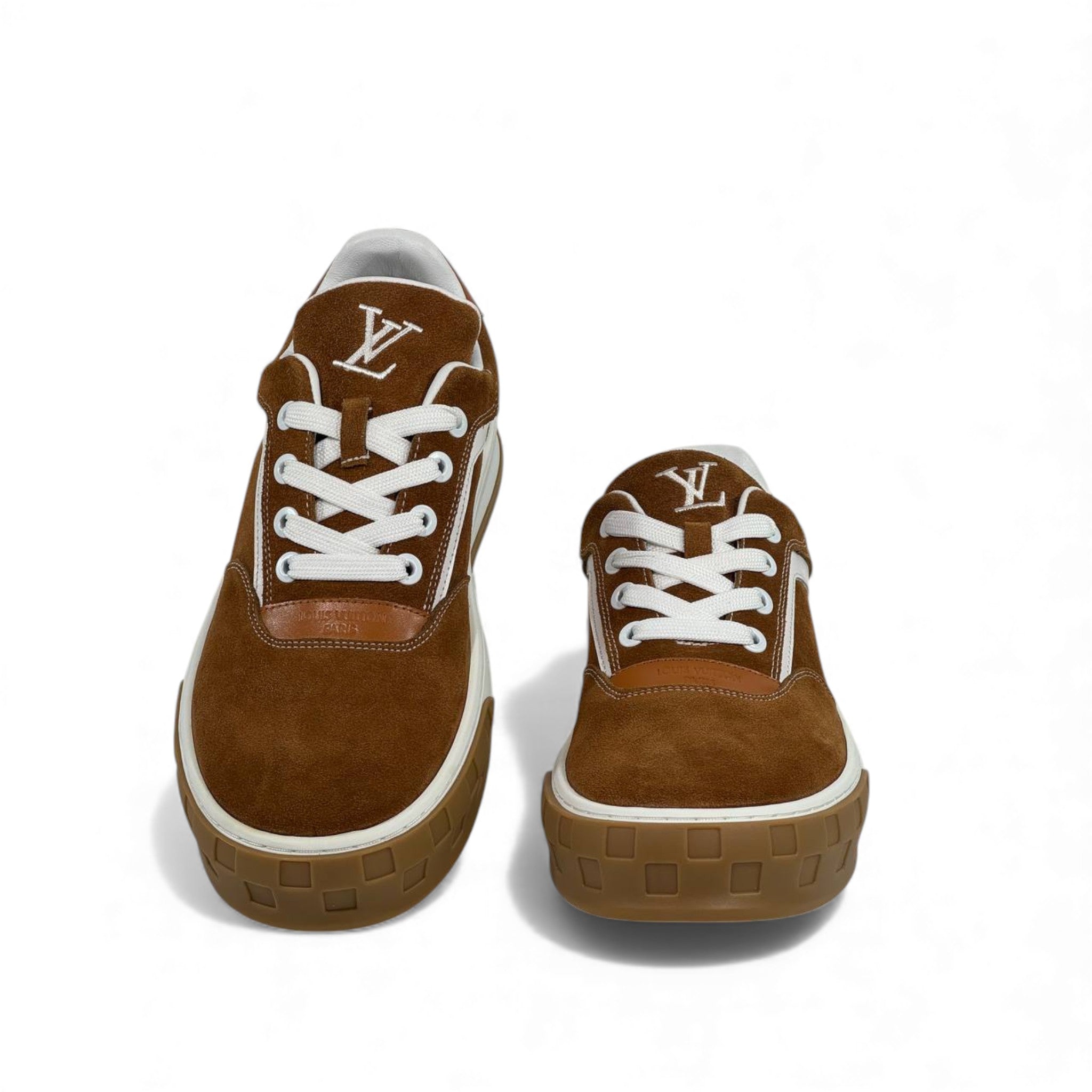 ✨ Louis Vuitton Suede Classic Sneakers – Brown & White
