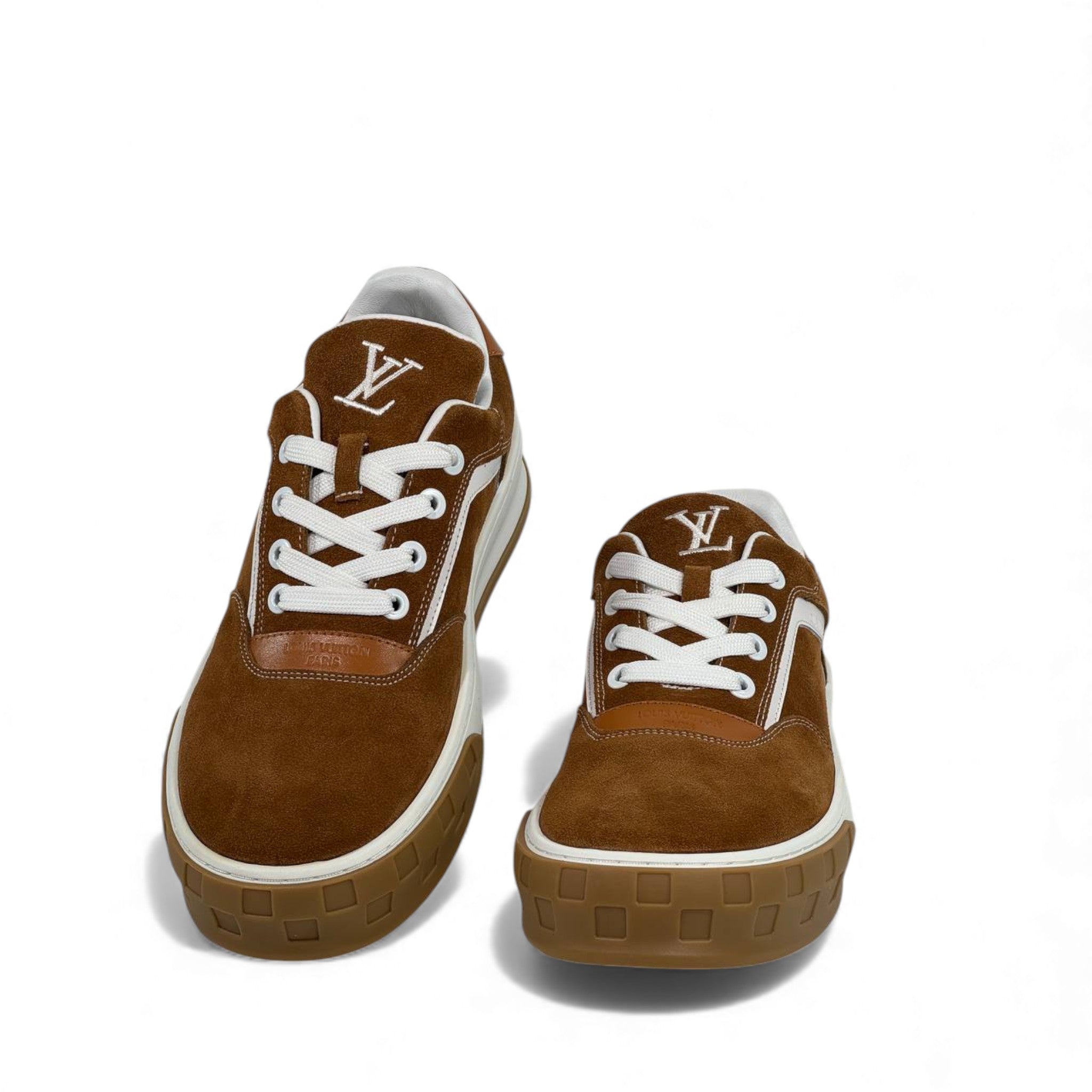✨ Louis Vuitton Suede Classic Sneakers – Brown & White