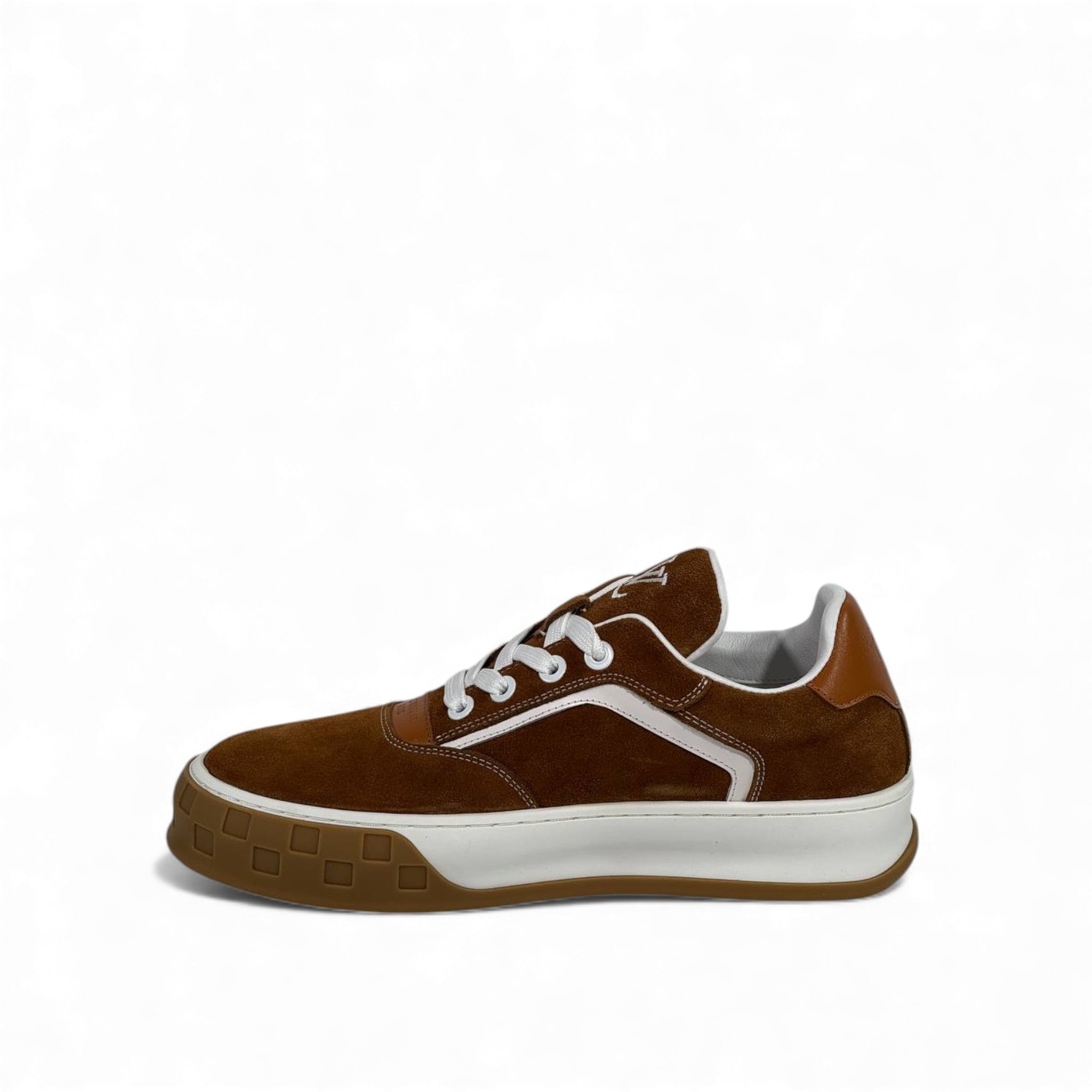 ✨ Louis Vuitton Suede Classic Sneakers – Brown & White