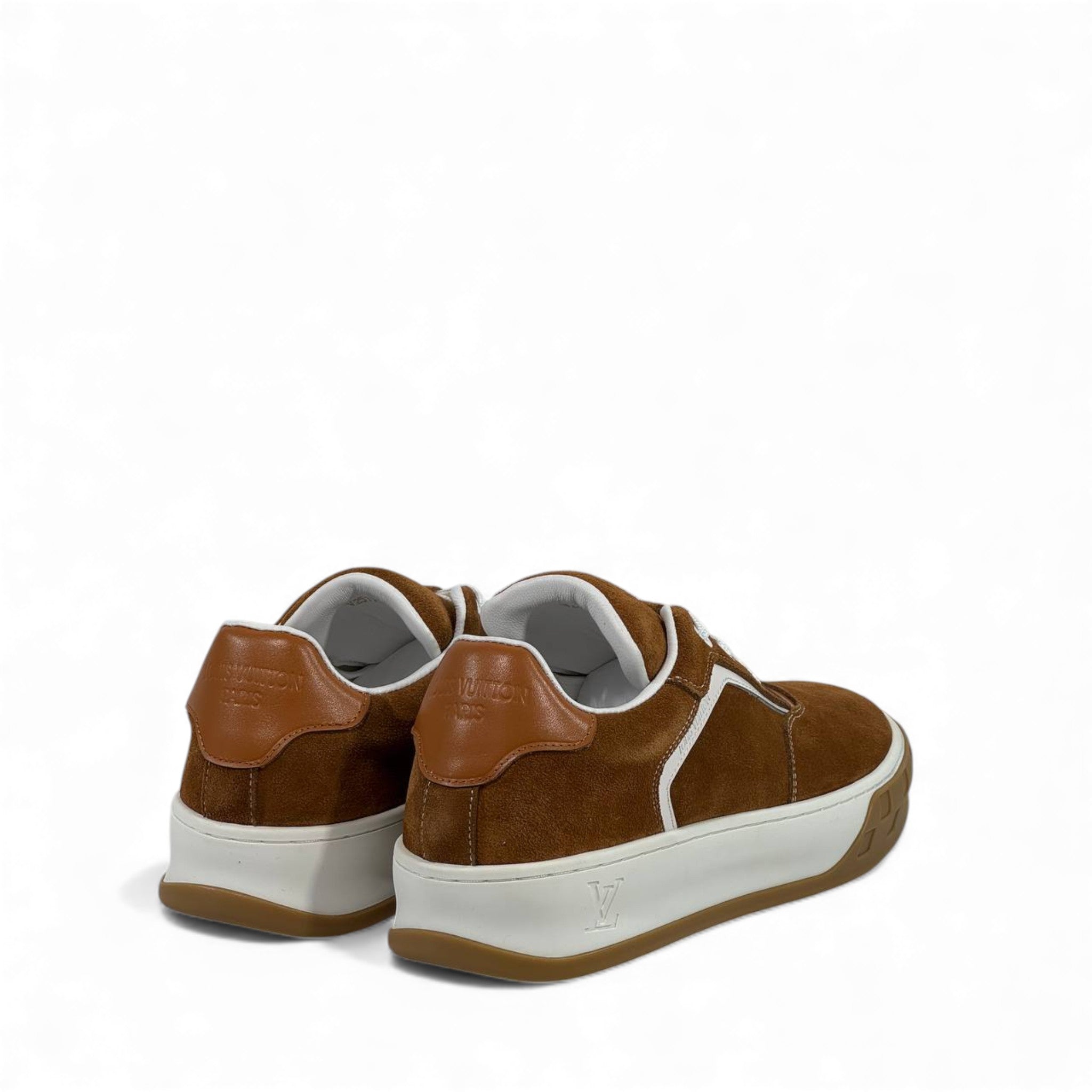 ✨ Louis Vuitton Suede Classic Sneakers – Brown & White