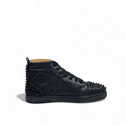 🔥 Christian Louboutin Spiked Black High-Top Sneakers – Red Sole Edition