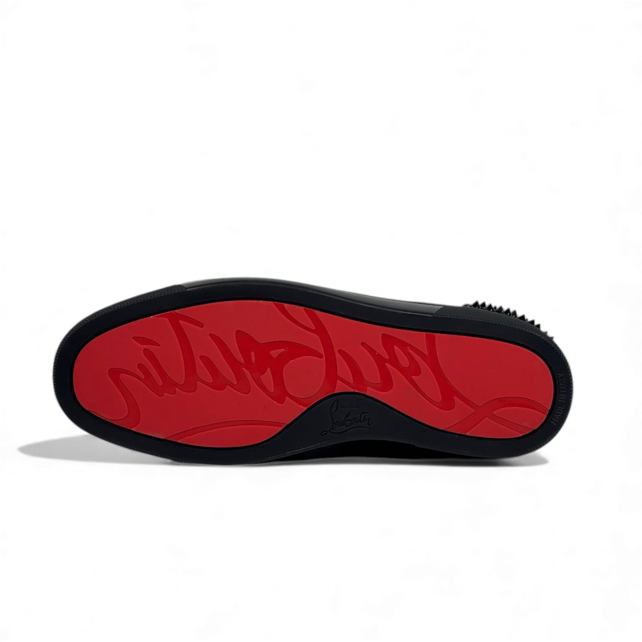 🔥 Christian Louboutin Spiked Black High-Top Sneakers – Red Sole Edition