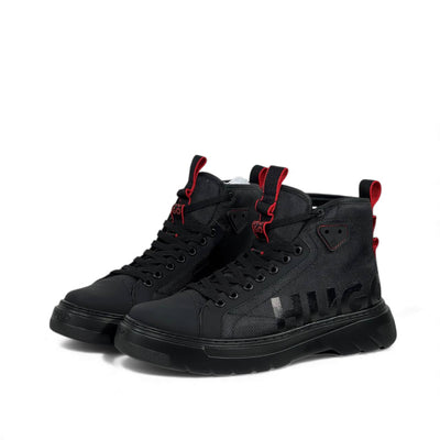 Hugo Black High-Top Street Sneakers 🔥⚫ Premium Urban Performance