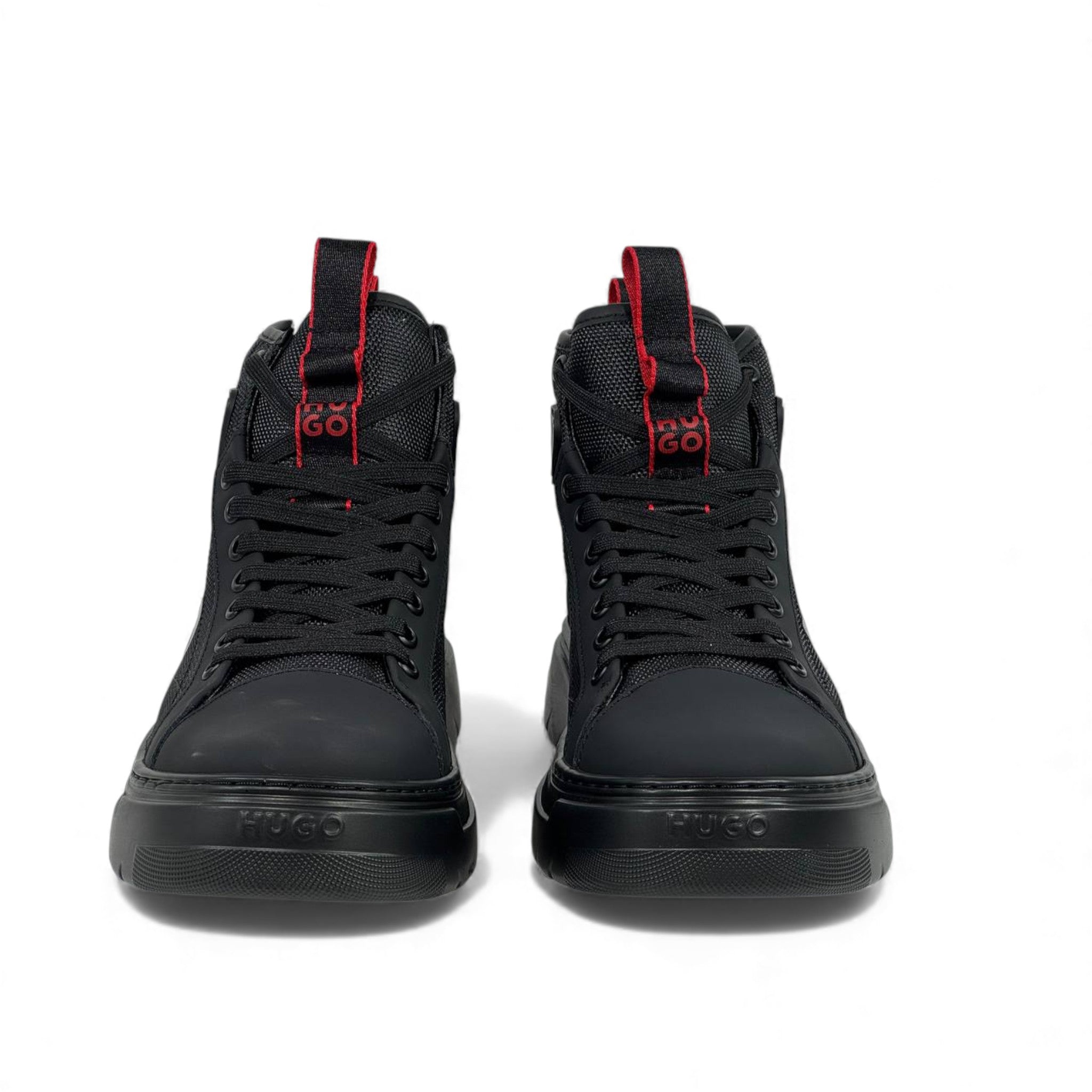 Hugo Black High-Top Street Sneakers 🔥⚫ Premium Urban Performance