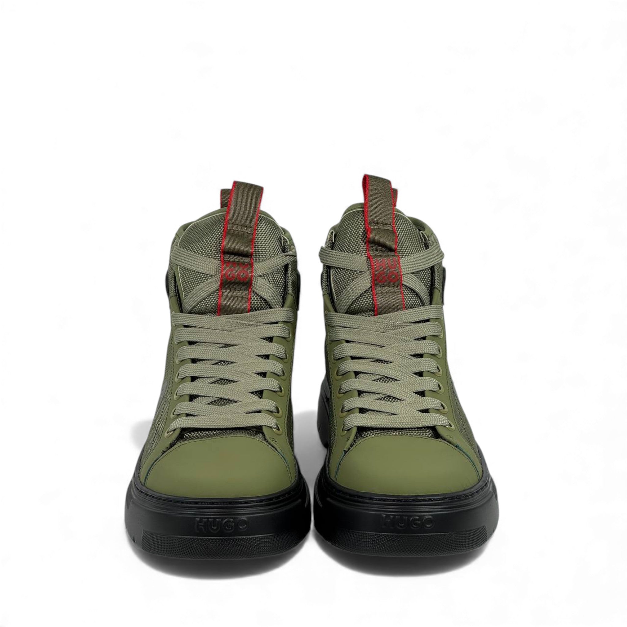 Hugo Khaki High-Top Urban Sneakers 🔥🟢 Military-Style Performance