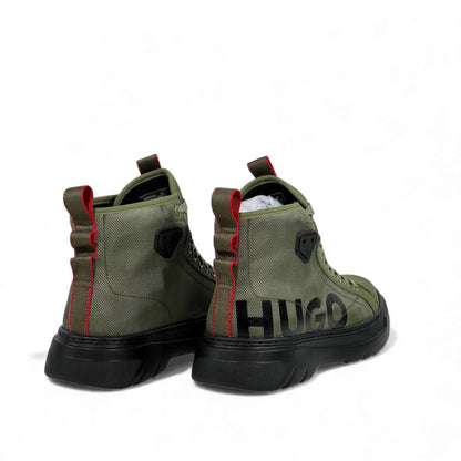 Hugo Khaki High-Top Urban Sneakers 🔥🟢 Military-Style Performance