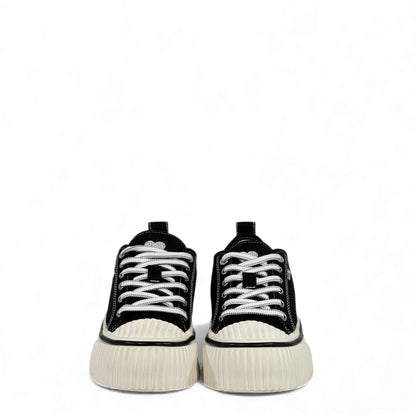 AMI Paris Chunky Black Canvas Sneakers ⚫🤍 Modern Minimalist Street Style