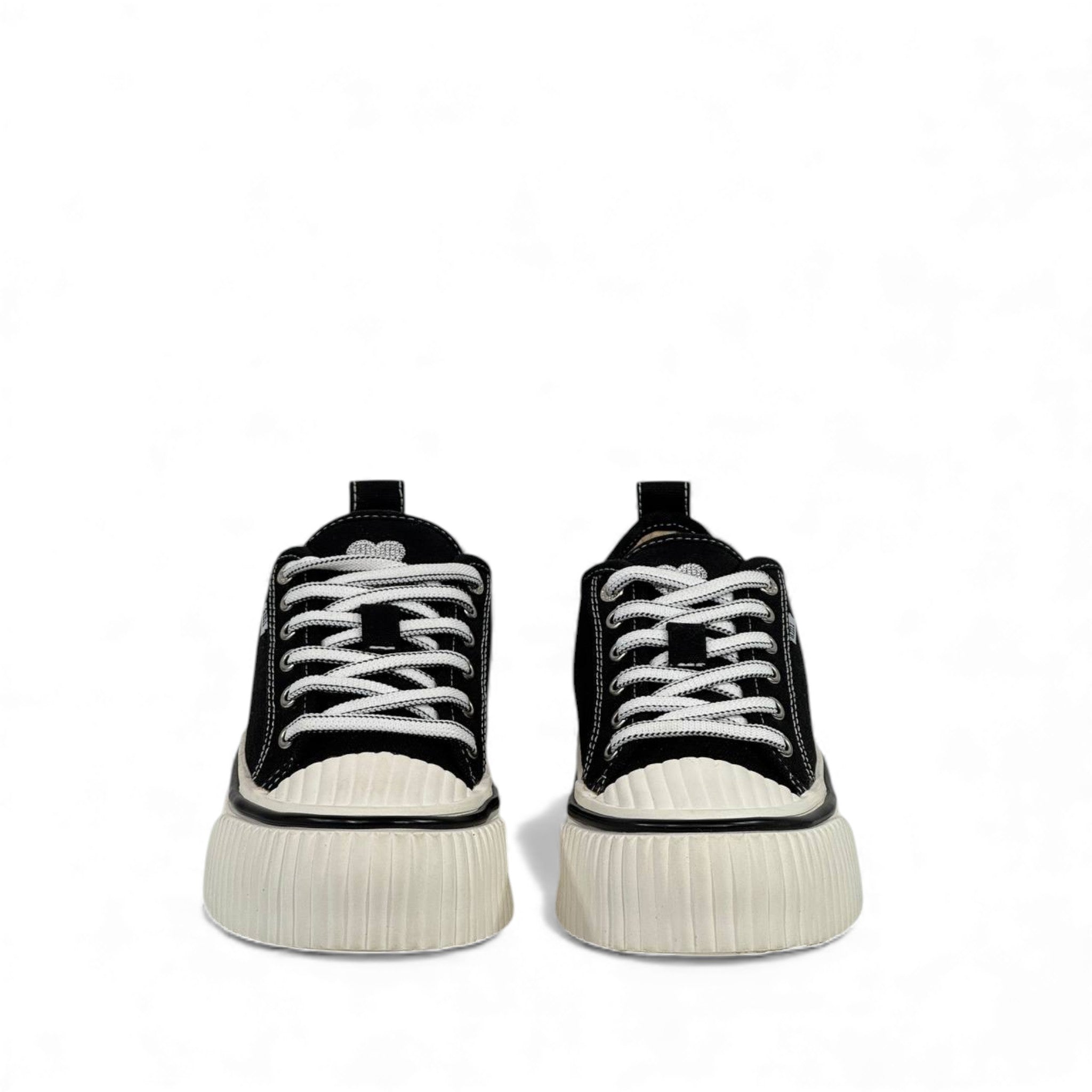 AMI Paris Chunky Black Canvas Sneakers ⚫🤍 Modern Minimalist Street Style