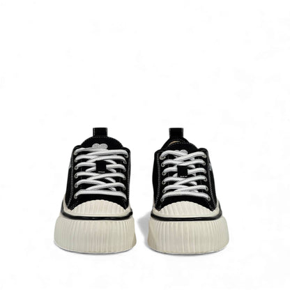 AMI Paris Chunky Black Canvas Sneakers ⚫🤍 Modern Minimalist Street Style