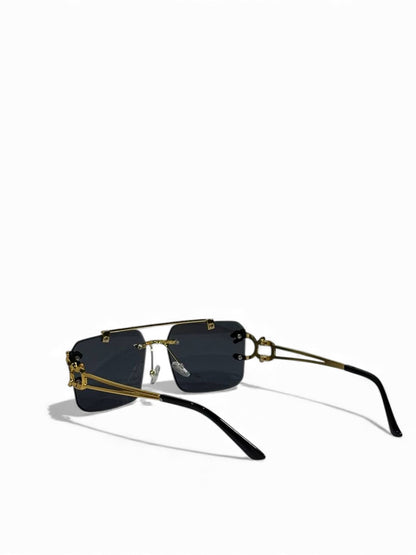 Roberto Cavalli Gold Panther Rimless Sunglasses 🖤✨ Fierce Luxury Statement