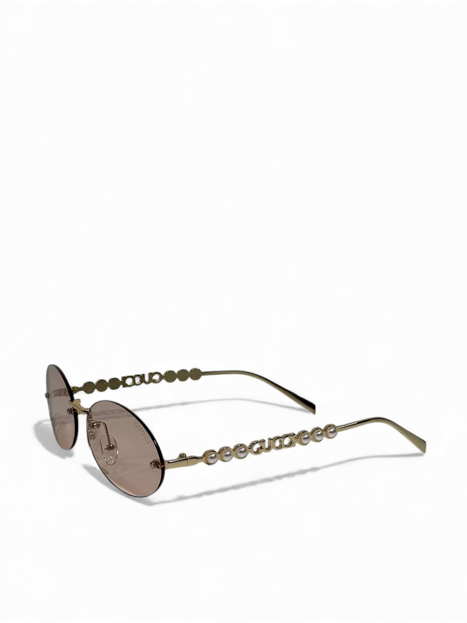 Gucci Gold Oval Rimless Crystal Sunglasses ✨🖤 Iconic Italian Luxury