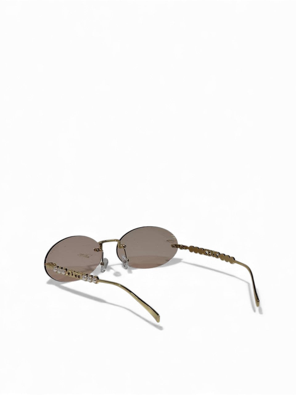 Gucci Gold Oval Rimless Crystal Sunglasses ✨🖤 Iconic Italian Luxury