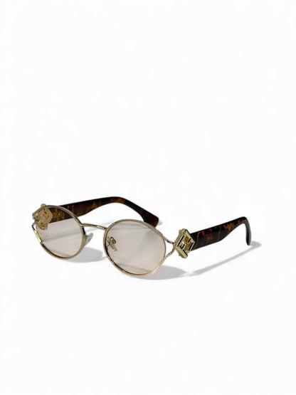 Fendi-Inspired Gold Oval Sunglasses – Tortoise Temple Luxury Edition 😎✨
