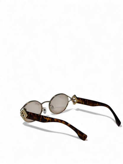 Fendi-Inspired Gold Oval Sunglasses – Tortoise Temple Luxury Edition 😎✨
