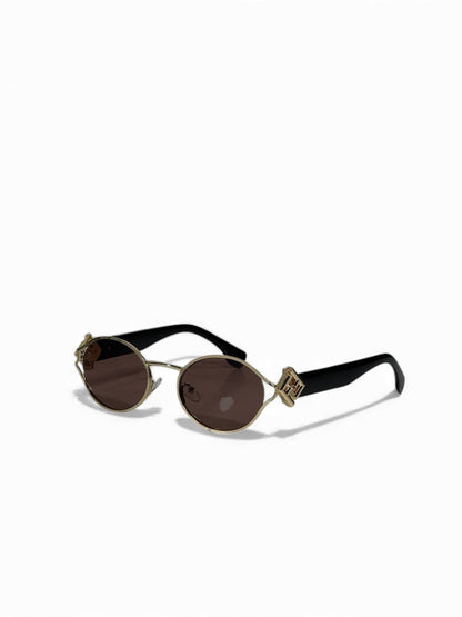 Fendi-Inspired Gold Oval Sunglasses – Black Temple Luxury Edition 😎✨