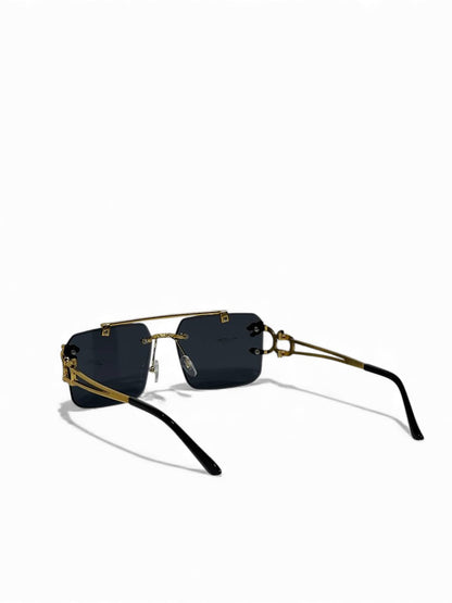 Roberto Cavalli-Inspired Gold Rimless Square Sunglasses – Iconic Luxury Edition 😎✨