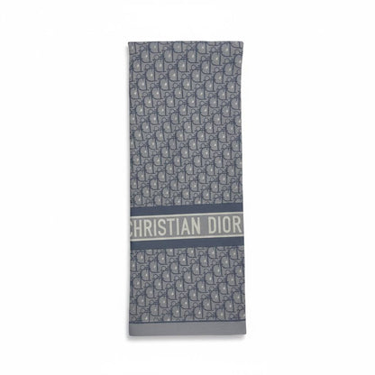 Christian Dior-Inspired Oblique Scarf – Blue Monogram Luxury Edition 💙✨