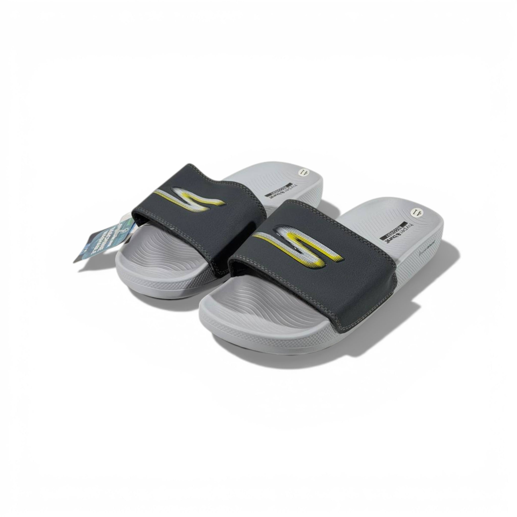 ⚡ Skechers Hyper Burst Comfort Slides – Grey Performance Edition 🩶👟