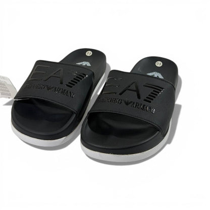 🖤 EA7 Emporio Armani Slides – Black Stealth Edition ⚡