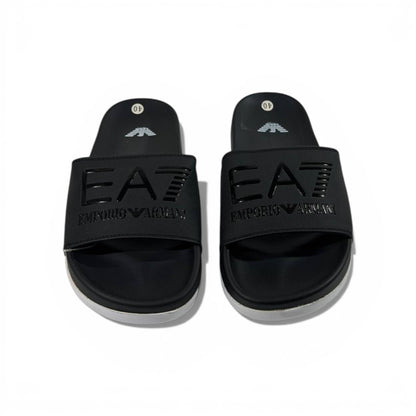 🖤 EA7 Emporio Armani Slides – Black Stealth Edition ⚡