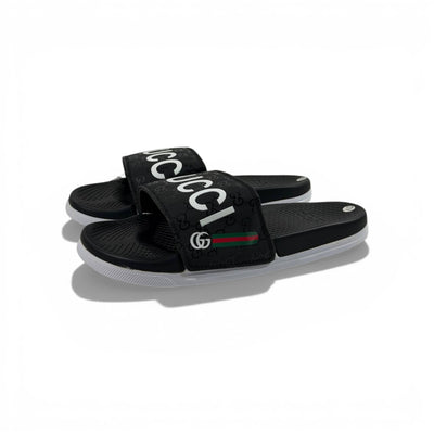 🖤 GUCCI Signature Slides – Black Logo Edition ✨