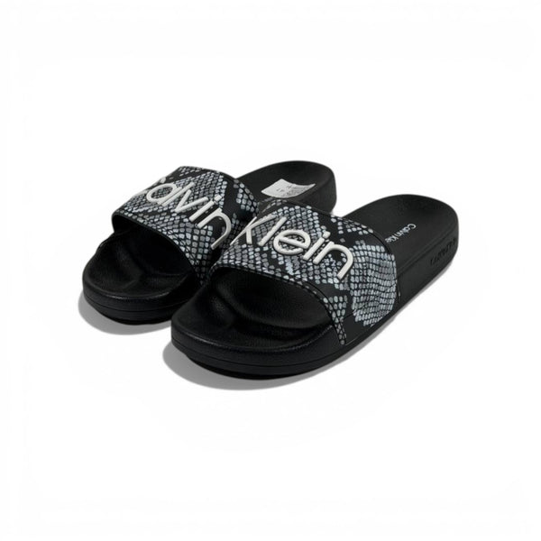 🐍 Calvin Klein Python Slides – Black Statement Edition 🖤✨