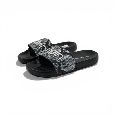 🐍 Calvin Klein Python Slides – Black Statement Edition 🖤✨
