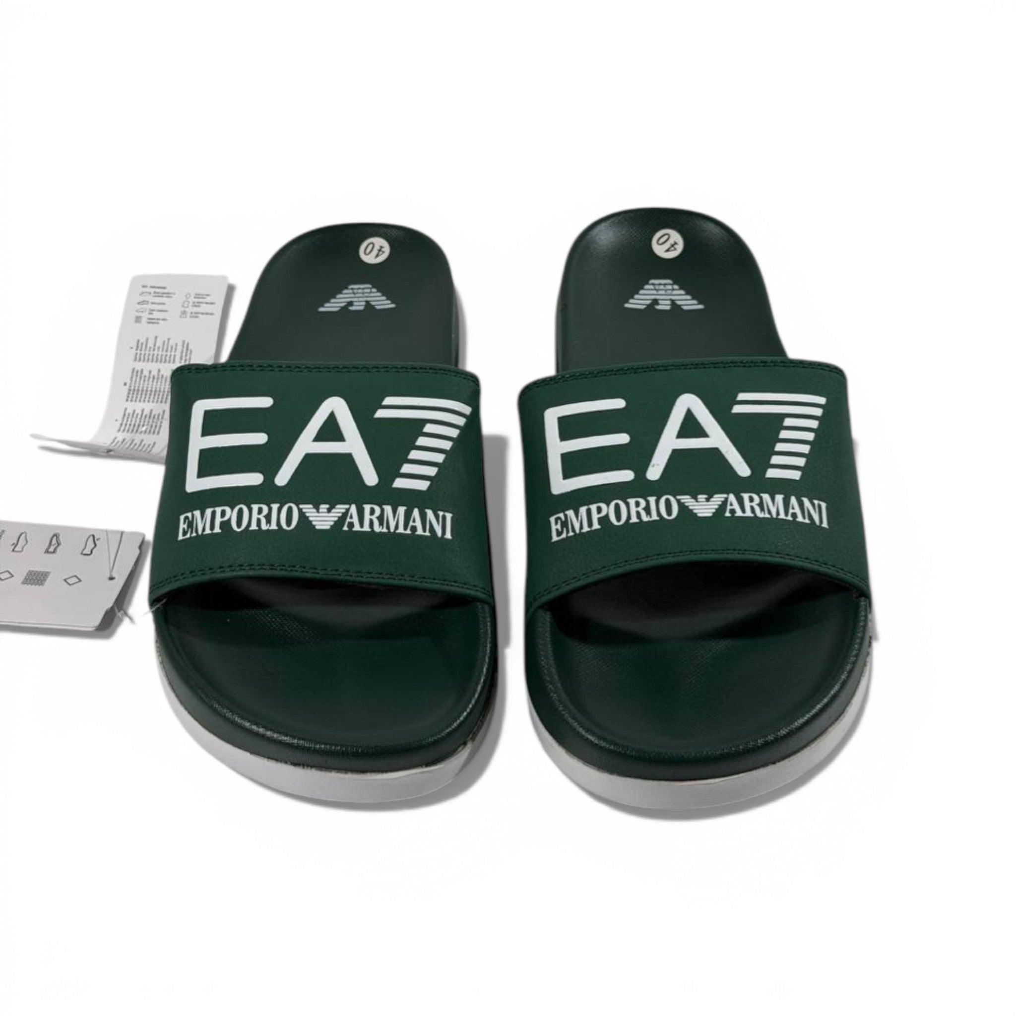 💚 EA7 Emporio Armani Slides – Green Signature Edition ✨