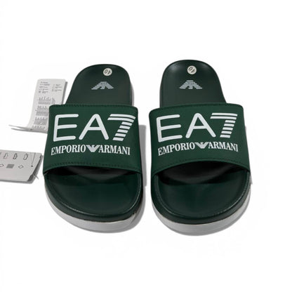 💚 EA7 Emporio Armani Slides – Green Signature Edition ✨