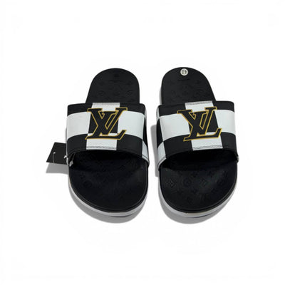 🖤 Louis Vuitton Slides – Damier Black & White Edition 👑✨