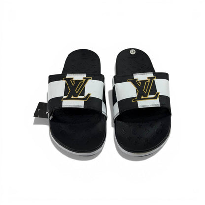 🖤 Louis Vuitton Slides – Damier Black & White Edition 👑✨