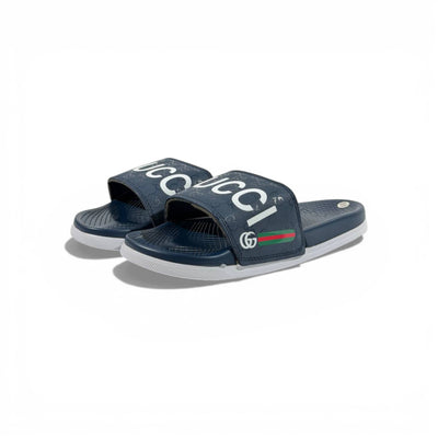 🔵 Gucci Slides – Navy Signature Edition 👑✨