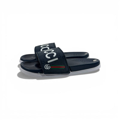 🔵 Gucci Slides – Navy Signature Edition 👑✨
