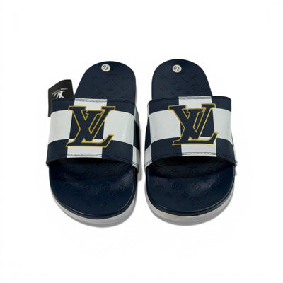🔵 Louis Vuitton Slides – Damier Navy Edition 👑✨