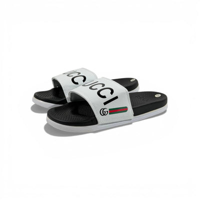 🤍 Gucci Slides – White Signature Edition 👑✨