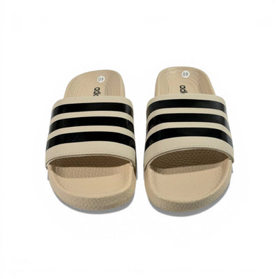 🤎 Adidas Slides – Beige & Black Stripes Edition 🖤✨