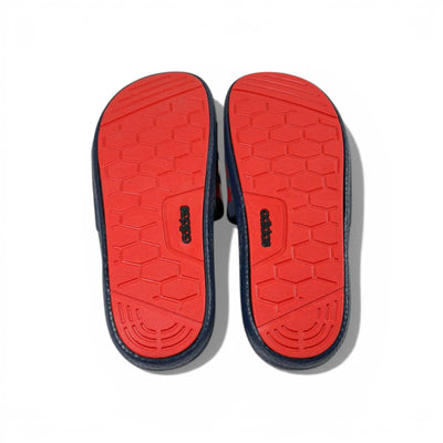 🔵 Adidas Slides – Navy & Red Stripes Edition 🔴🔥