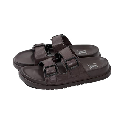 🤎 Louis Vuitton Damier Double-Buckle Slides – Luxury Comfort Redefined