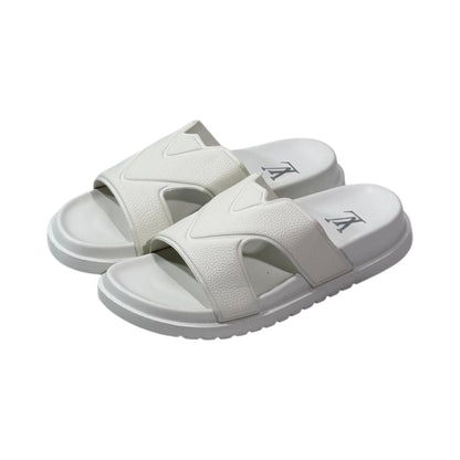 🤍 Louis Vuitton Waterfront H Slides – Pure White Luxury Edition