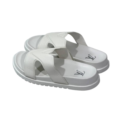 🤍 Louis Vuitton Waterfront H Slides – Pure White Luxury Edition