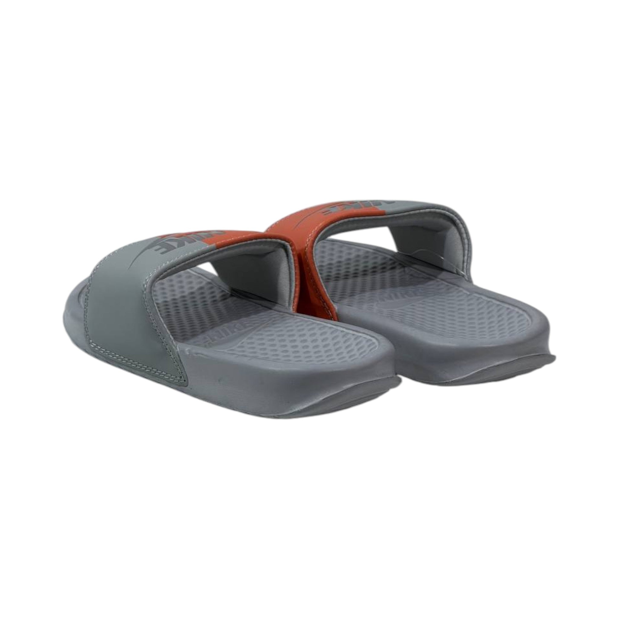 🩶🧡 Nike Benassi Dual Tone Slides – Grey & Orange Edition