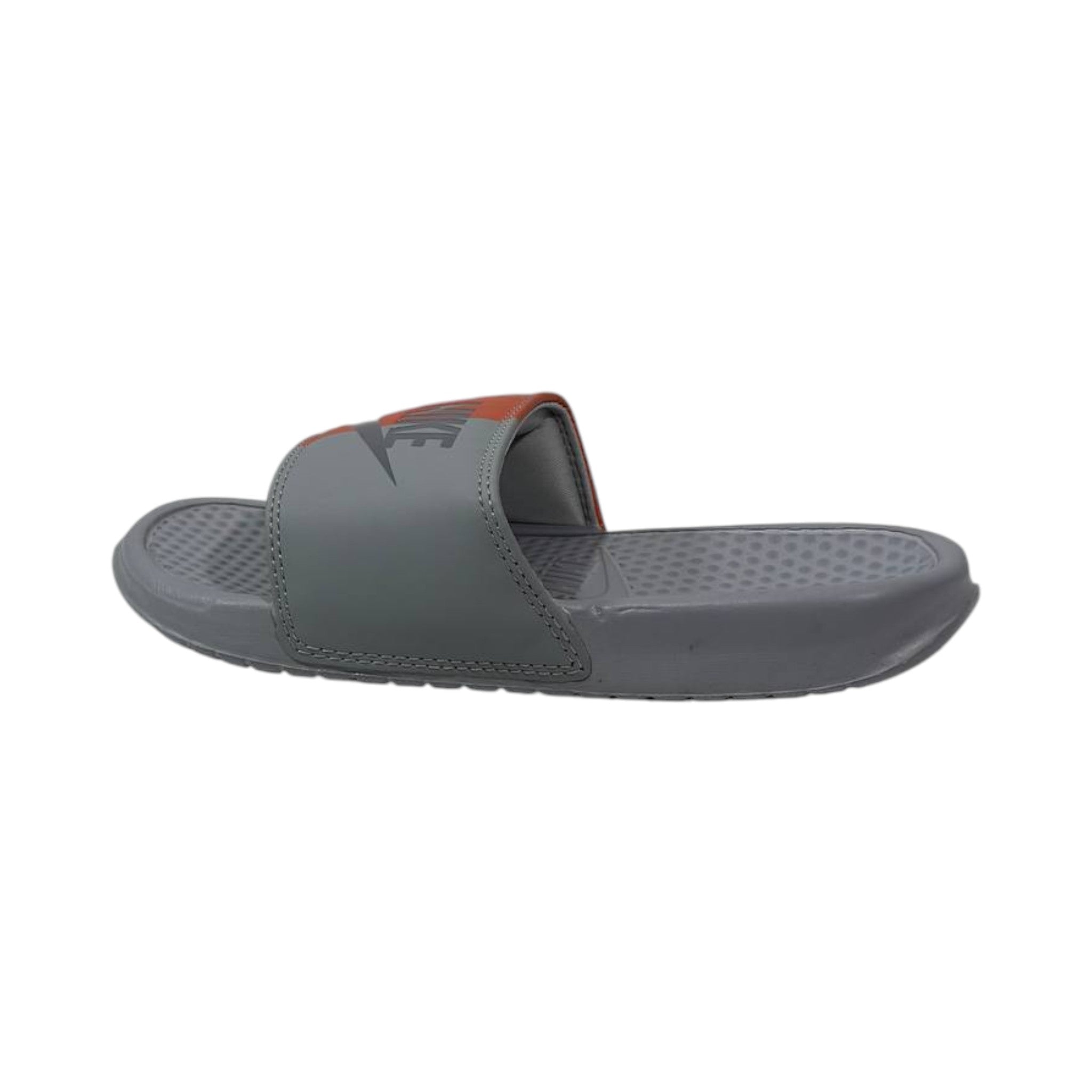 🩶🧡 Nike Benassi Dual Tone Slides – Grey & Orange Edition