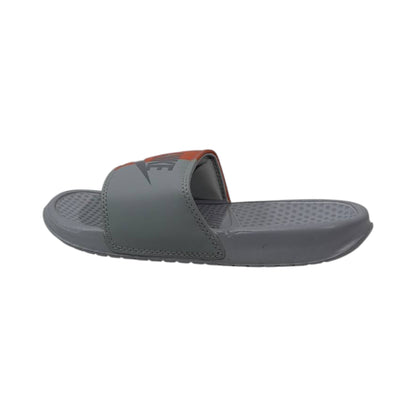 🩶🧡 Nike Benassi Dual Tone Slides – Grey & Orange Edition