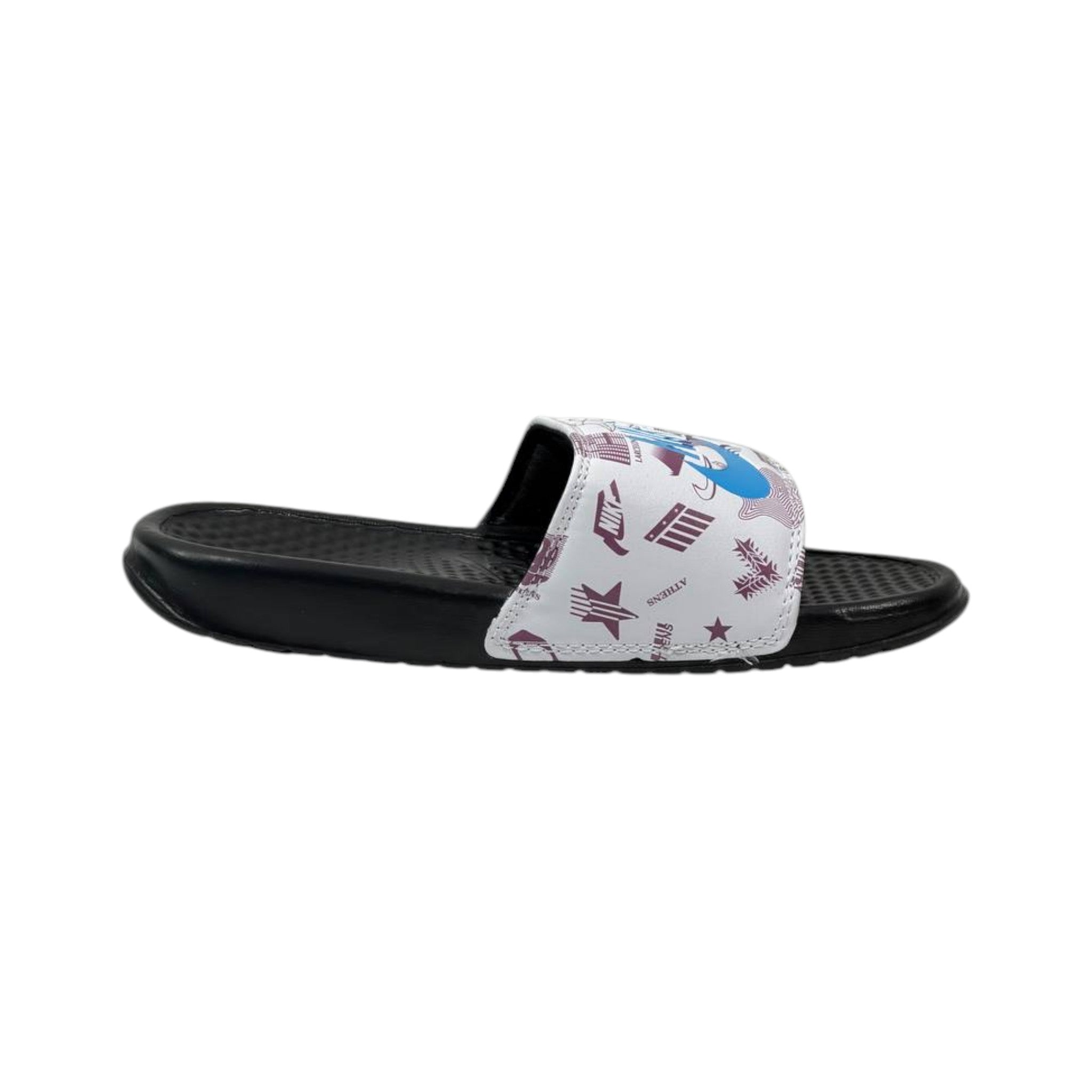 🏙️ Nike Benassi City Edition Slides – White Graphic Print