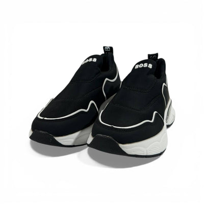 BOSS Black Slip-On Sneakers 👟🖤⚡ Luxury Sport Casual Shoes – Premium Designer Comfort Trainers ✨🔥