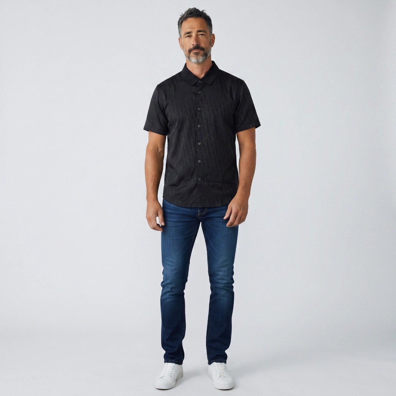 🖤 Dior Oblique Black Monogram Short Sleeve Shirt – Midnight Luxury Collection