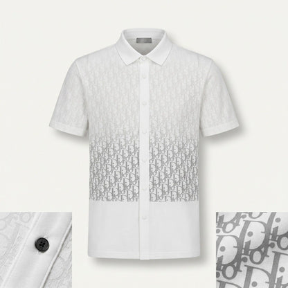 🤍 Dior Oblique Monogram White Short Sleeve Shirt – Signature Luxury Edition