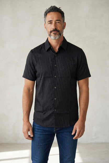 🖤 Dior Oblique Black Monogram Short Sleeve Shirt – Midnight Luxury Collection